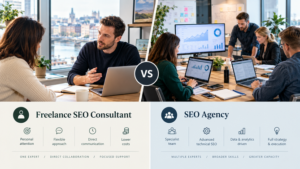 seo agency vs freelancer ireland