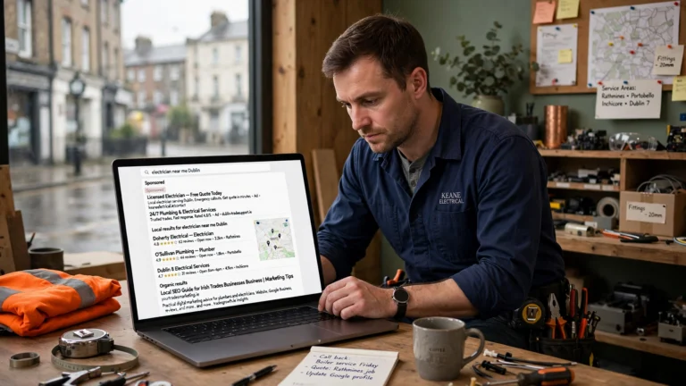 Local SEO vs Google Ads Ireland comparison for tradespeople